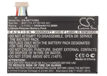 

Cameron Sino Battery for Acer Iconia Tab A110 Replacement (1ICP4/68/110) BAT-714 KT.0010G.001 3420mAh
