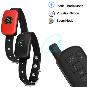 Electric Dog Training Collar Shock Vibration Sound Waterproof Dogs Anti Barking Collar for All Size Pet Training Tool ﻿