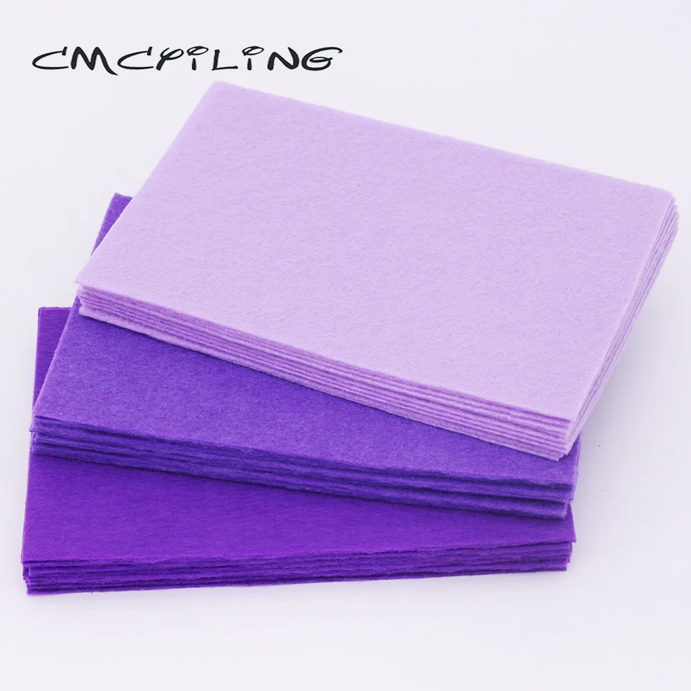 CMCYILING 40 шт./партия 10*15 см фетровая ткань 1 мм Толщина полиэстер ткань для Швейное Ремесло «сделай сам» скрапбук фетровые листы фиолетовый