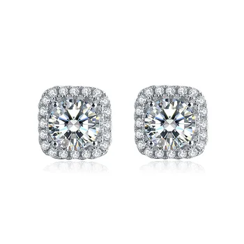 

5 mm 0.5 Ct Moissanite Stud Earrings 925 Sterling Silver Pass Diamond Test Certificate Brilliant Cut Color D Moissanite Earrings