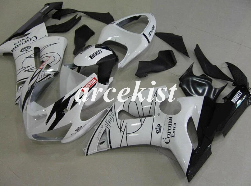 ABS мотоцикл обтекатели комплект подходит для kawasaki Ninja ZX6R 636 2005 2006 05 06 6R ZX-6R Кузов Набор на заказ белый черный