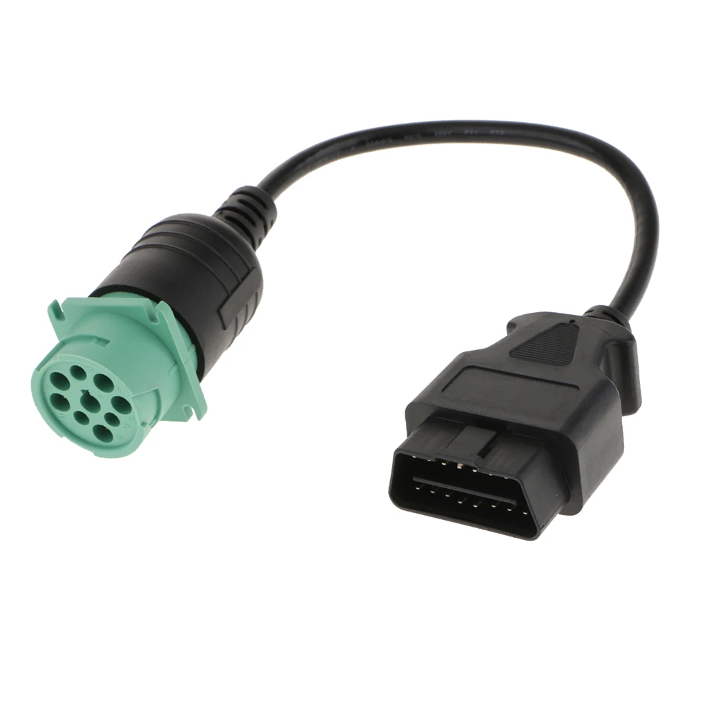 9 Pin типа «папа» до 16 контактный разъем OBD II адаптер Диагностический кабель для дизельного грузовика