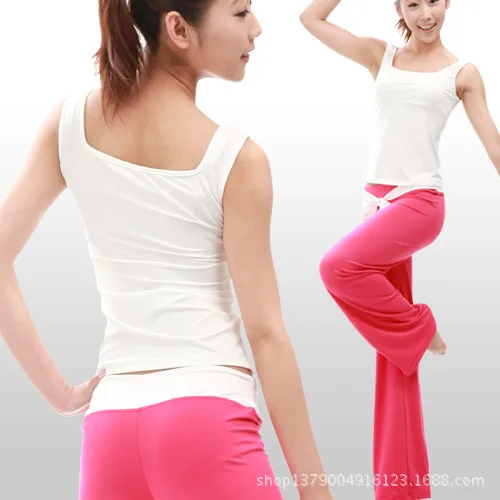 

Yoga Clothes Summer Two-Piece Set Can Be Inserted Chest Pad Yoga Clothes Square Dance More Fitness Exercise Clothing