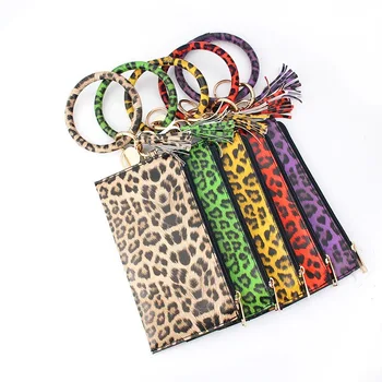 

Keychain Discs Drip Oil Tassel Leather Tassel Bracelet Leather Keychain Sandwich Wallet Mobile Phone Bag Boho Leather Bracelet