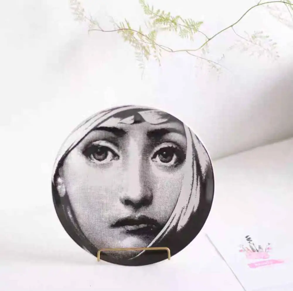 Milan rosenthal Piero fornasetti 8 дюймов керамическая обеденная тарелка блюдо десертная тарелка для закуски тарелка для торта украшение подвесная тарелка - Цвет: 10