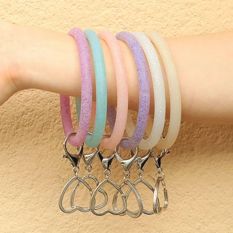 

Trendy 1Pcs Silicone Key Bracelet Bangle Wrist Keychain Wrist Jewelry Accessories For Women Girls Gifts Dropshipping