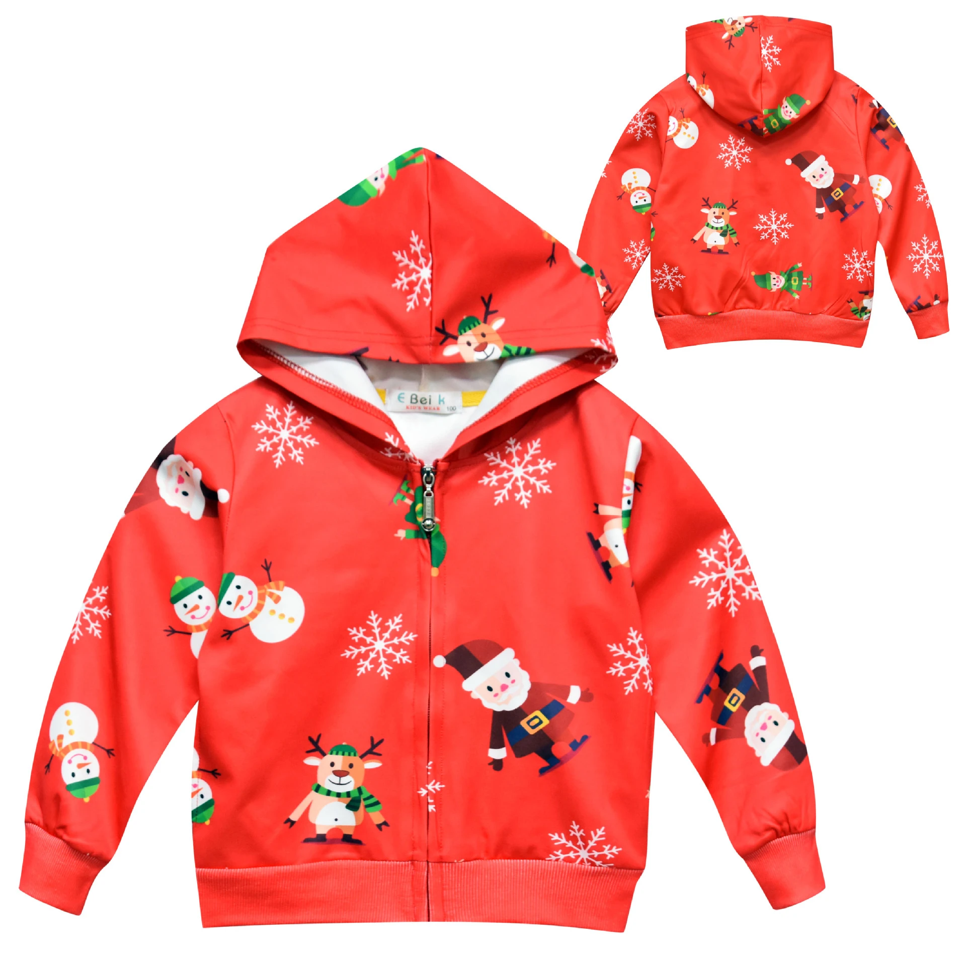 Christmas zipper hoodie Clearance