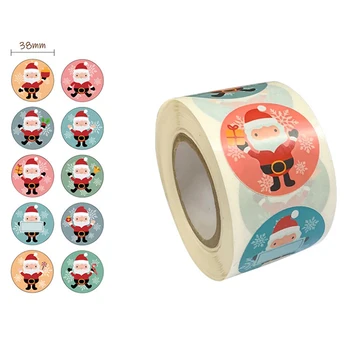 

Merry Christmas Kraft Handmade Sticker Card Box Package Thank You Label Sealing Stickers Wedding Decor Party Supplies