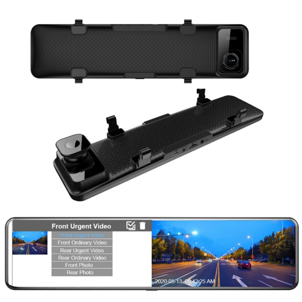 atv gps 12 Inches Multi-language 4K+2K Car DVR Touch Screen Stream Media Dual Lens Video Recorder Rearview Mirror Dash Camera truck gps navigation