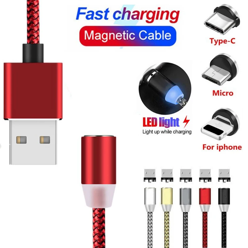 Магнитный кабель для быстрой зарядки iPhone 11 Pro Max магнитный Micro USB Type C Xiaomi Redmi Note 7 8 pro