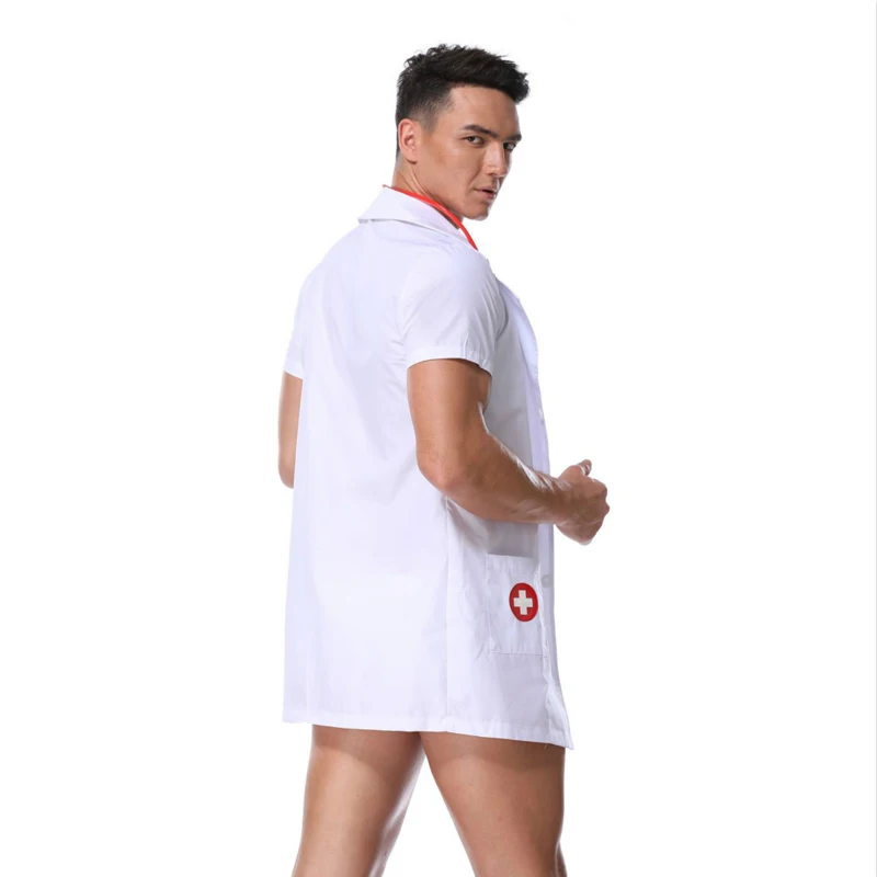 Sexy Men Lingerie Set Nurse Role Playing Costume Exotic Doctor Themed Party Cosplay Uniform