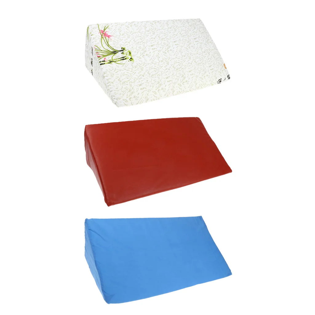Elevating Memory Leg Rest Pillow Body Positioning Wedge Cushion Back Lumbar Support with Removable Cover - Blue / Red / White