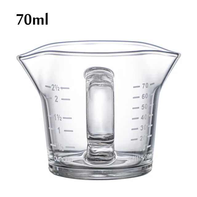 Espresso Milk Coffee Measuring Cup Mugs, Scale Heat Resistant Glass Cups,  Modern Drink Ware, Kitchen Cafe Mug Glasses, 70 75ML 