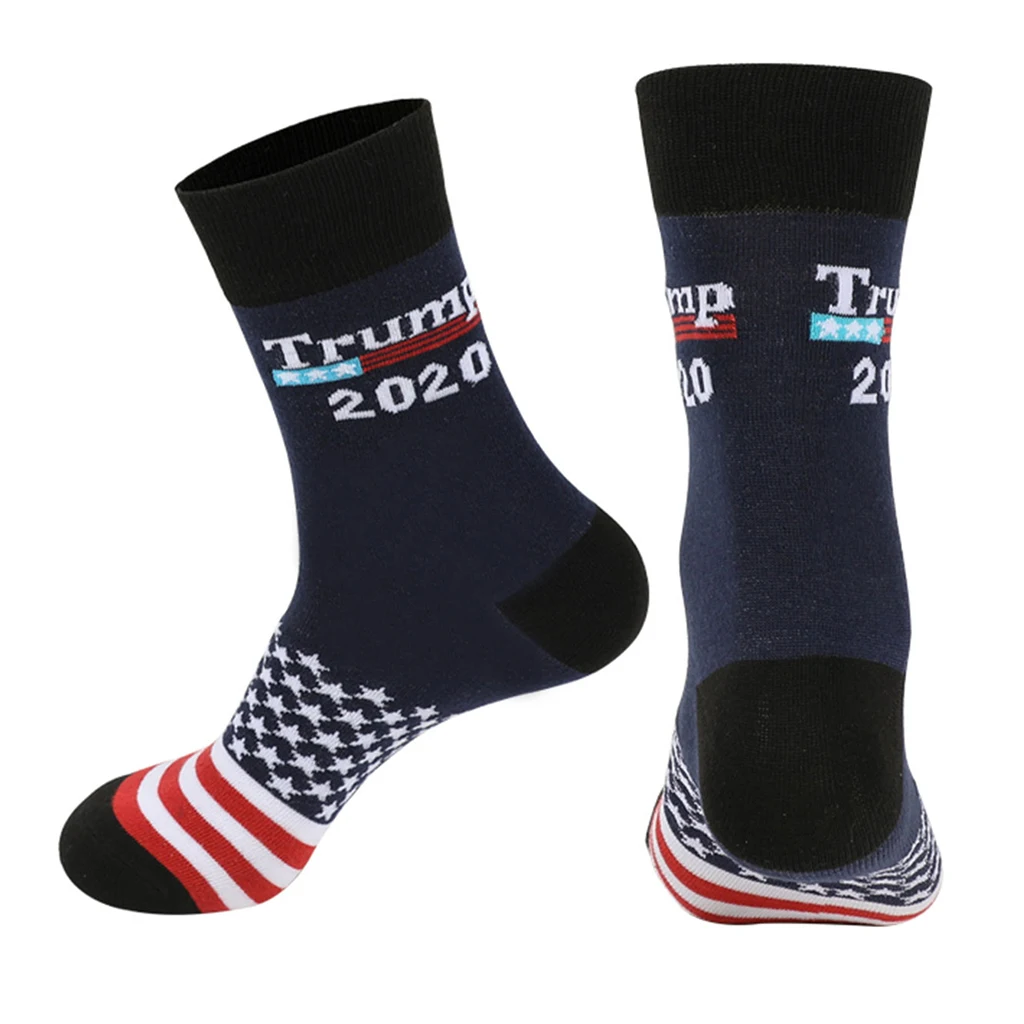 2 Pairs Word Pattern Printed Stockings Crew Socks Funny 100% Cotton Socks