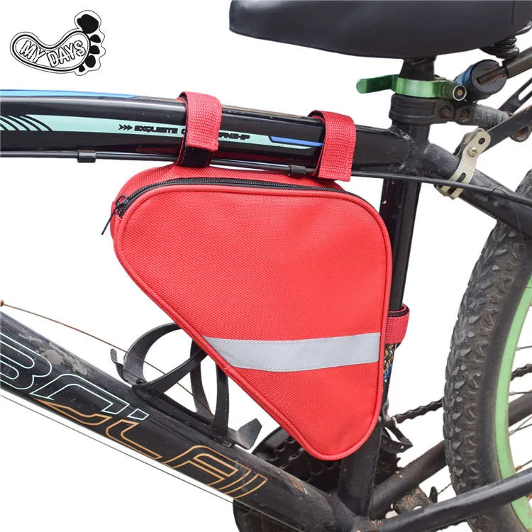 Outdoor Waterproof Canvas Bicycle Triangle Bag Support Car Beam Package Saddle Bag Mountain Bike Tool Ride Luggage