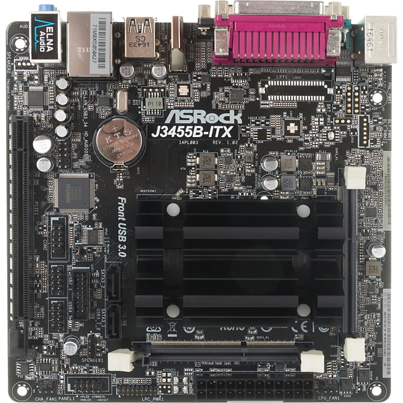 Материнская плата Asrock J3455B-ITX mini-ITX AC`97 8ch(7.1) GbLAN+VGA+HDMI