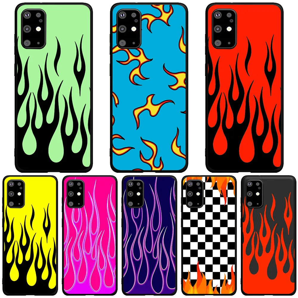 

Fashion red flame soft silicone luxury mobile phone case For Samsung Galaxy M10 M20 M30 J3 J5 2017 J7 J8 2018 J4 J6 Plus Capinha