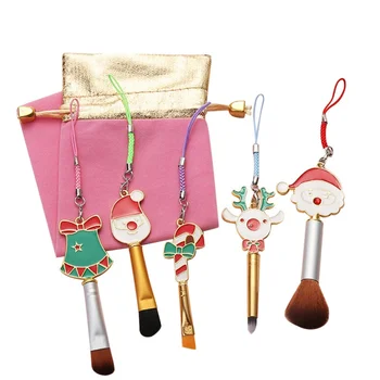 

5 Pcs Make Up Brush Christmas Cosmetic Makeup Brushes Set Professional Powder Eyeshadow Brush