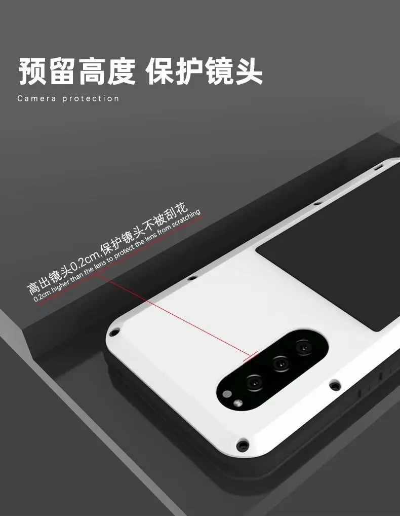 Love Mei мощный чехол для sony Xperia 5 Life водонепроницаемый ударопрочный 360 полная защита жесткий алюминиевый металлический Броня двухслойный