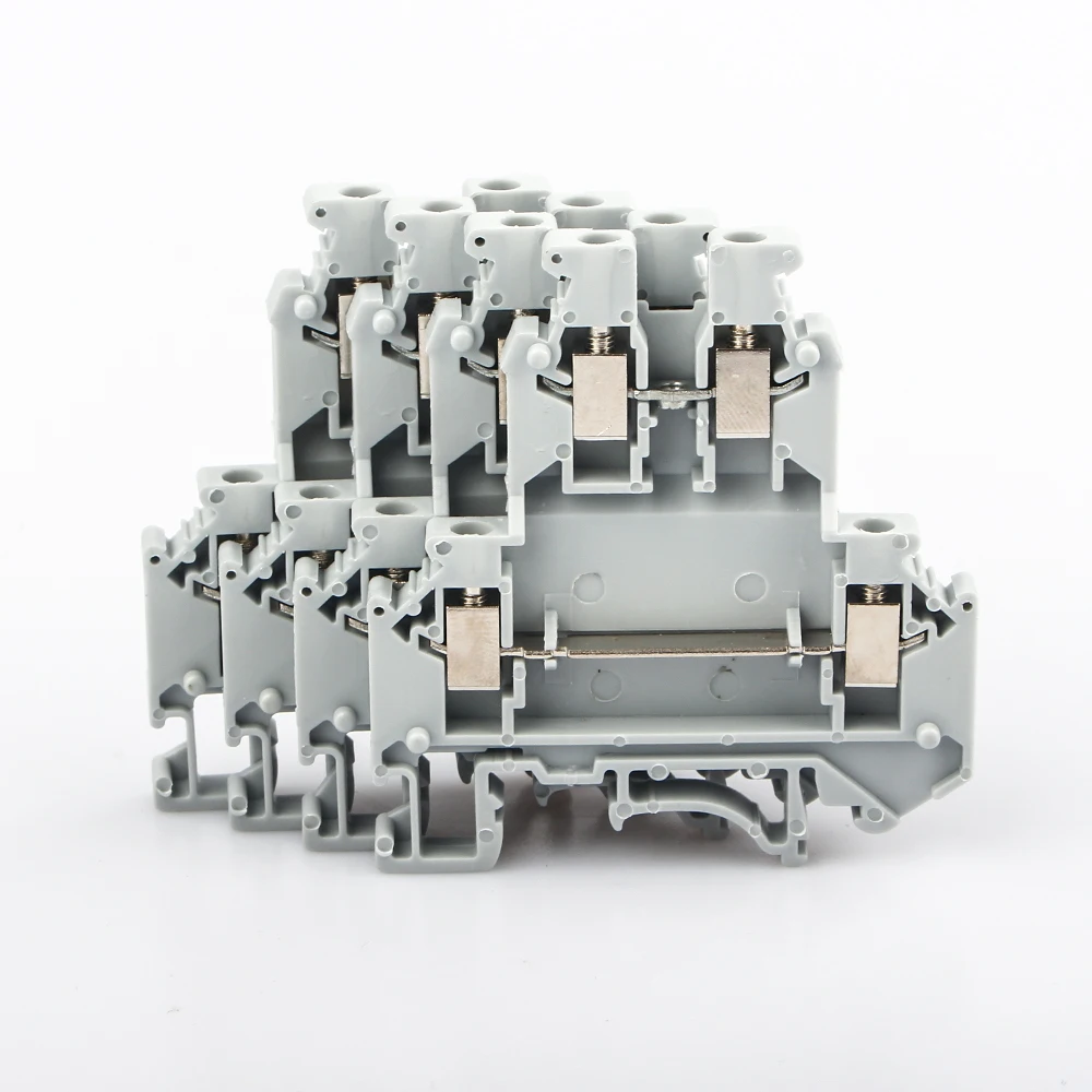 50 pcs Din Rail Terminal Block UKK 3 Din Rail Mount Screw Connection