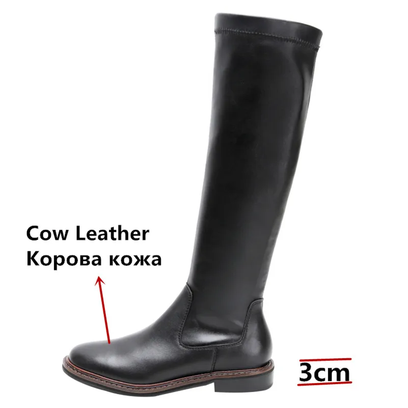 FEDONAS/Классические высокие сапоги с круглым носком; зимние теплые женские сапоги до колена из натуральной кожи; женская обувь для вечеринок; женские сапоги для верховой езды