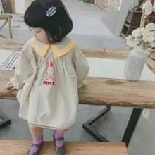 Платье для девочек Хлопковое осеннее модное платье для девочек 1-6 лет, HX439