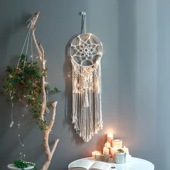 

Macrame Boho Tapestry dream catcher Wall Hanging Hand-woven Home Decoration Accessories Nordic Art Tassel Apartment Dorm Room