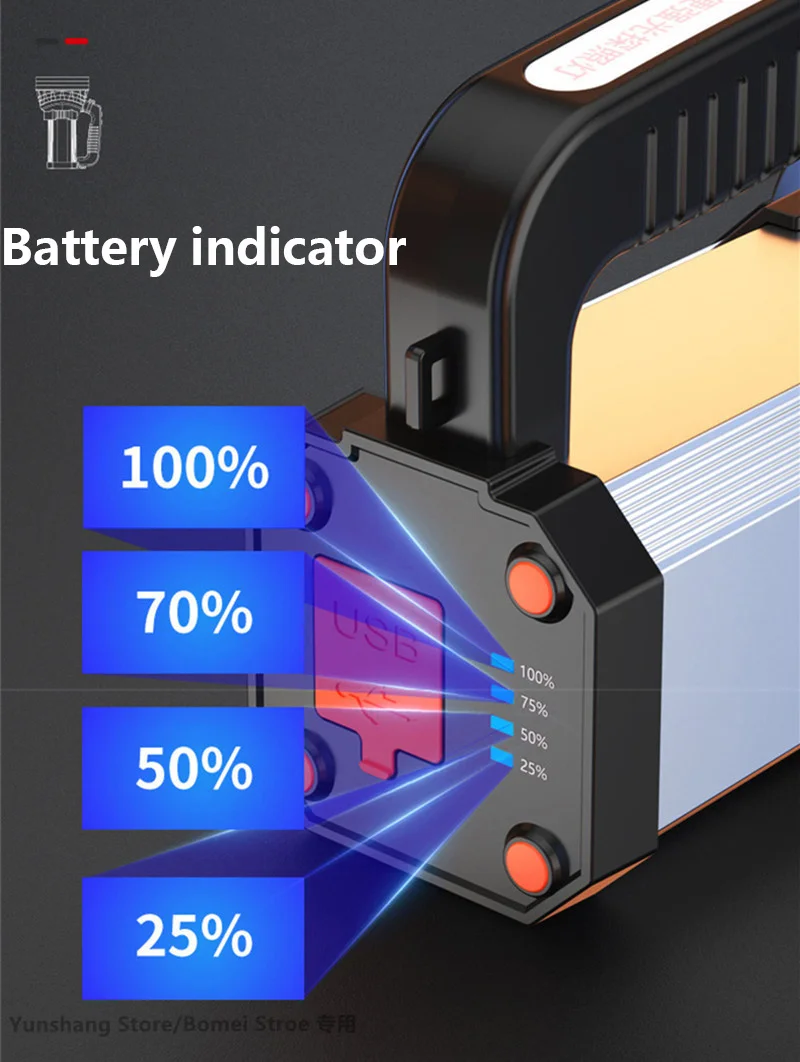 led flashligh portátil holofotes usb recarga holofote ao ar livre tático tocha