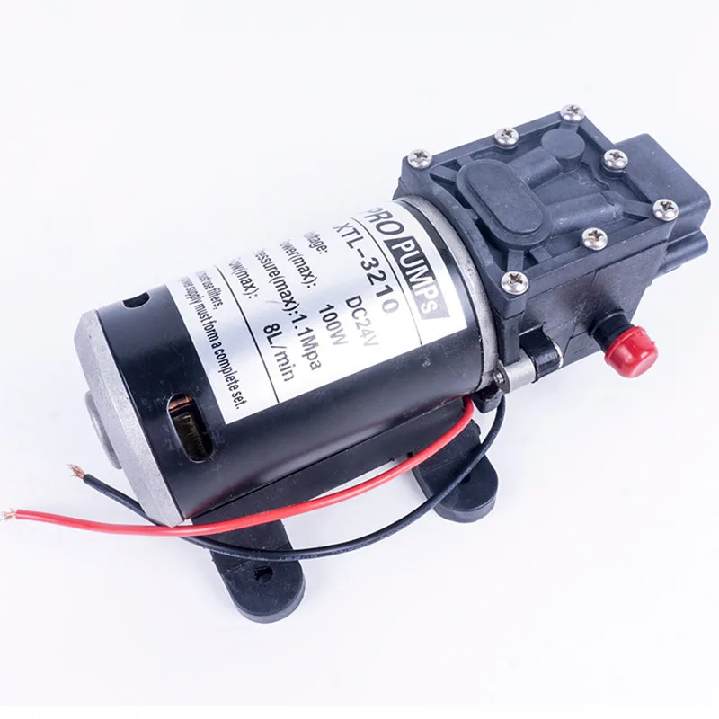 DC 24 в 100 Вт 130PSI 8л/мин водяной мембранный самовсасывающий насос высокого давления с низким уровнем шума обратный клапан тип насоса для караванов Camper