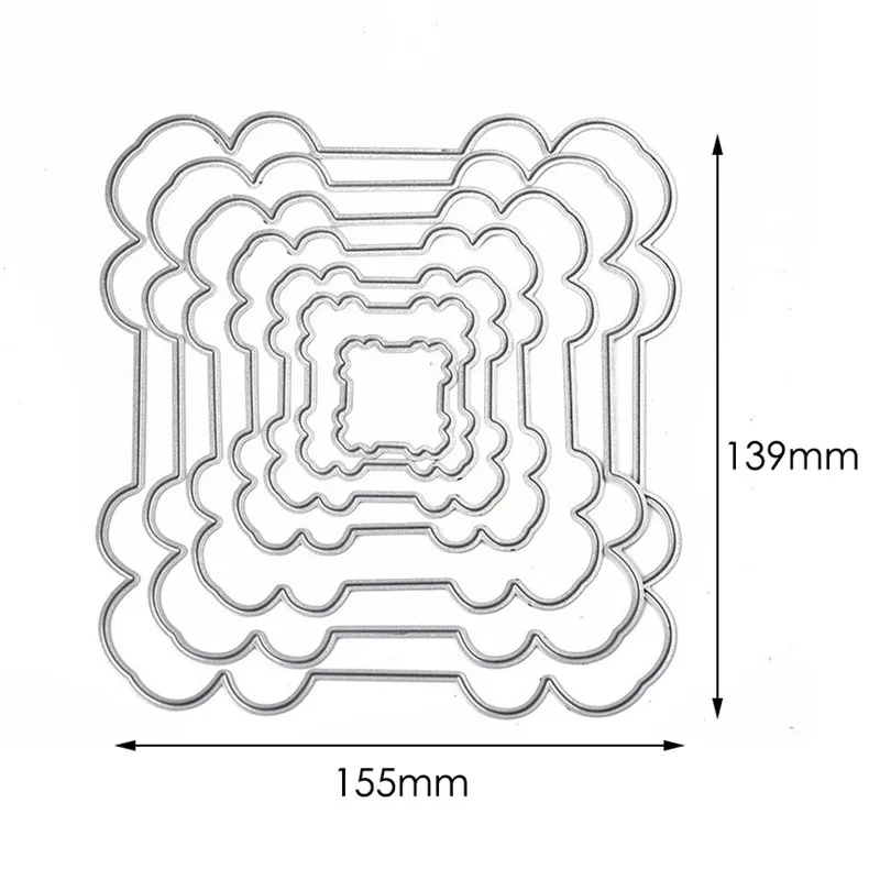 

Naifumodo Nested Stitched Lace Rectangle Frame Metal Cutting Dies DIY Etched Dies Craft Paper Card Making Scrapbooking Embossing