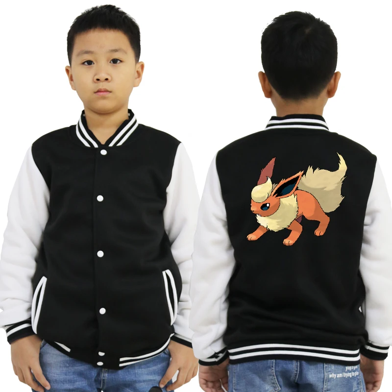 baseball jacket 15 Новая детская бейсбольная куртка с принтом «Покемон»; Повседневная Милая верхняя одежда с капюшоном для маленьких мальчиков и девочек; весенне-Осенняя детская одежда - Цвет: baseball jacket 15