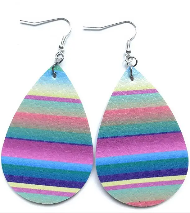 Клетчатые кожаные новые серьги для женщин ручной работы легкие длинные в форме