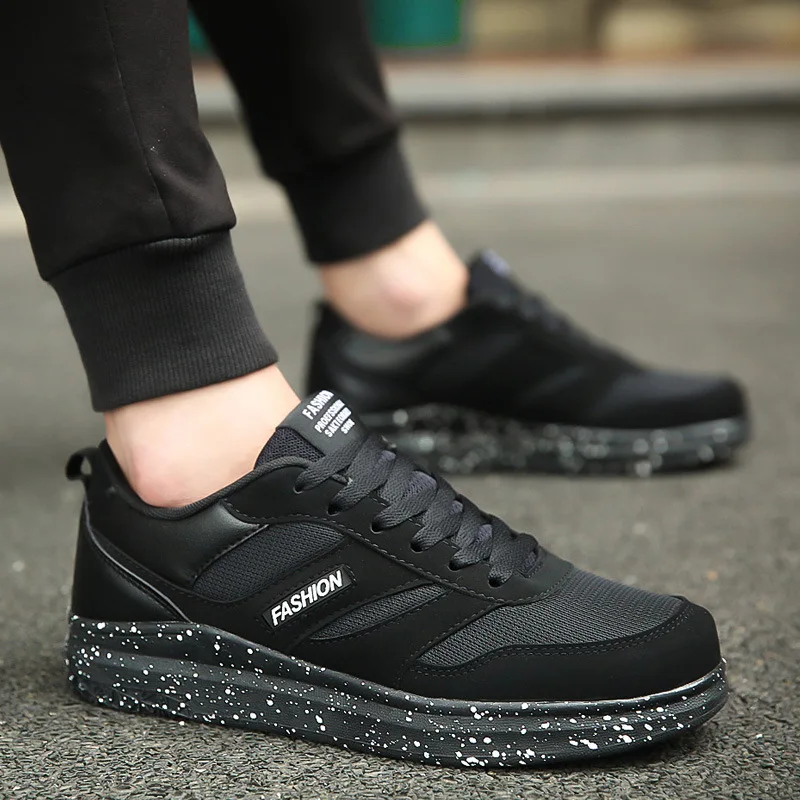 

Spring Summer Korean-style Sports Men's Extra High New Style Jogging Breathable Shoe Men Casual round-Toe Lace-up Daily Life Mes