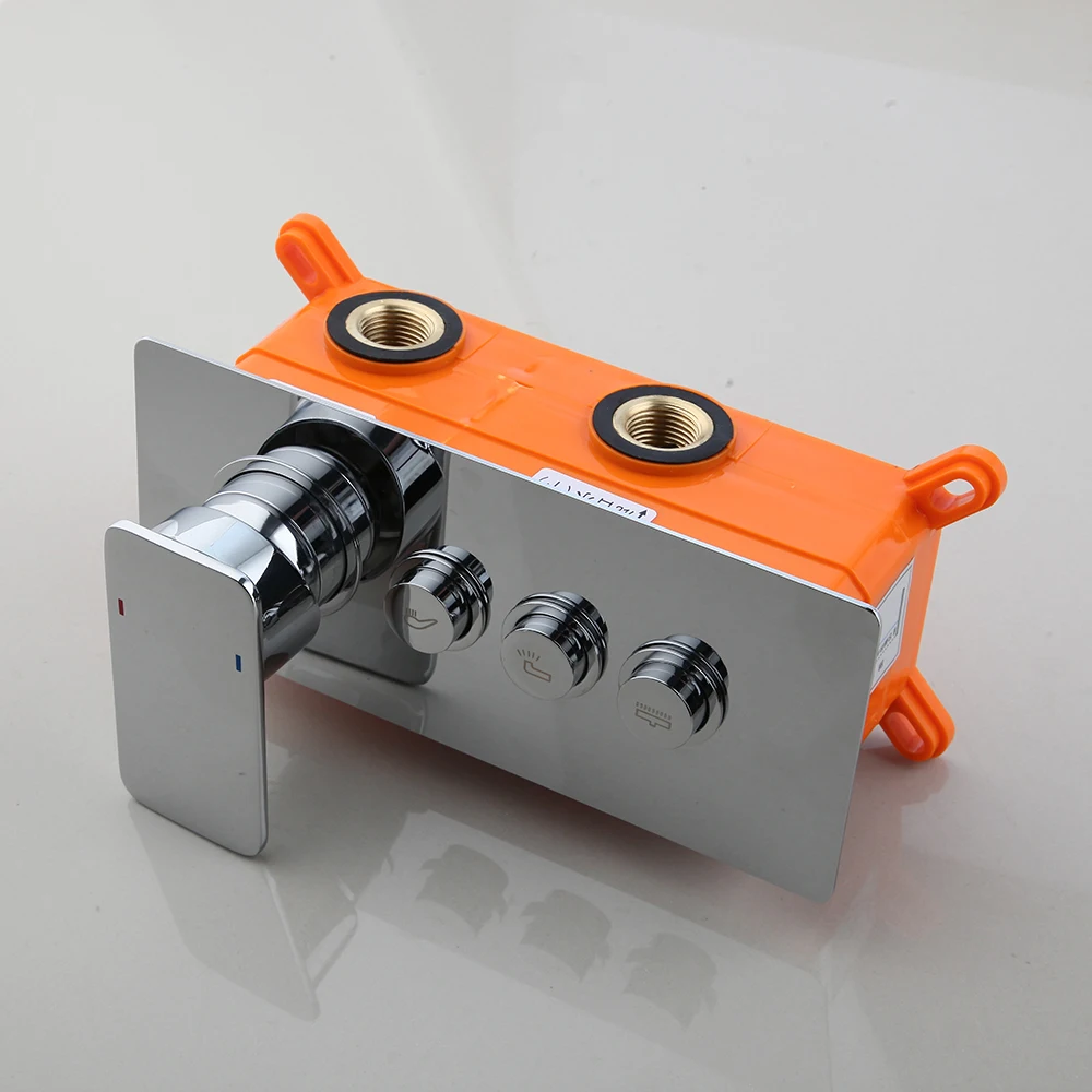 bathroom shower Control valve chrome three way valve wall mounted faucet stainless steel bathroom accessories control handle