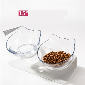 

Non-Slip Double Cat Bowls With 15 Degree Incline Pet Bowls with Raised Stand Food and Water for Dogs Feeders Pet Products