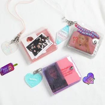 

Laser PVC Transparent Coin Purse Women Wallet Short Purse Mini Money Wallet Kpop Photo Card Holder Bolsas Female Zipper Wallets