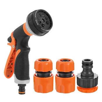 

New 8 Adjustable Patterns High Pressure Water Spray Gun Garden Hose Nozzle Multi Water Gun Lawn Plants Watering Car Washing