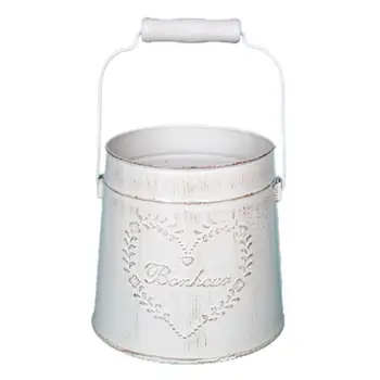 

Retro Iron Plant Pot with Handle Hanging Flower Pot Vase for Garden Home Decoration