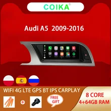 8.8 "Octa Core Auto IPS Touch Screen Radio Für Audi A5 2009 2016 WIFI SWC BT Musik Android 10 System 4G Carplay 4 + 64G Multimedia
