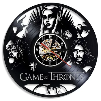 

Vintage Vinyl Record Wall Clock Modern Design 3D Decoration Game of Thrones Vinyl Clock Wall Watch Art Home Decor