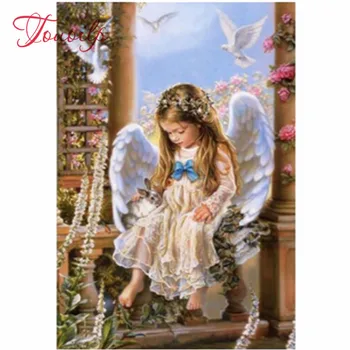 

5D Angel Girl and Rabbit Diamond Painting by Number Kits 30*40cm Full Drill Crystal Diamond Embroidery Paintings Home Wall Decor