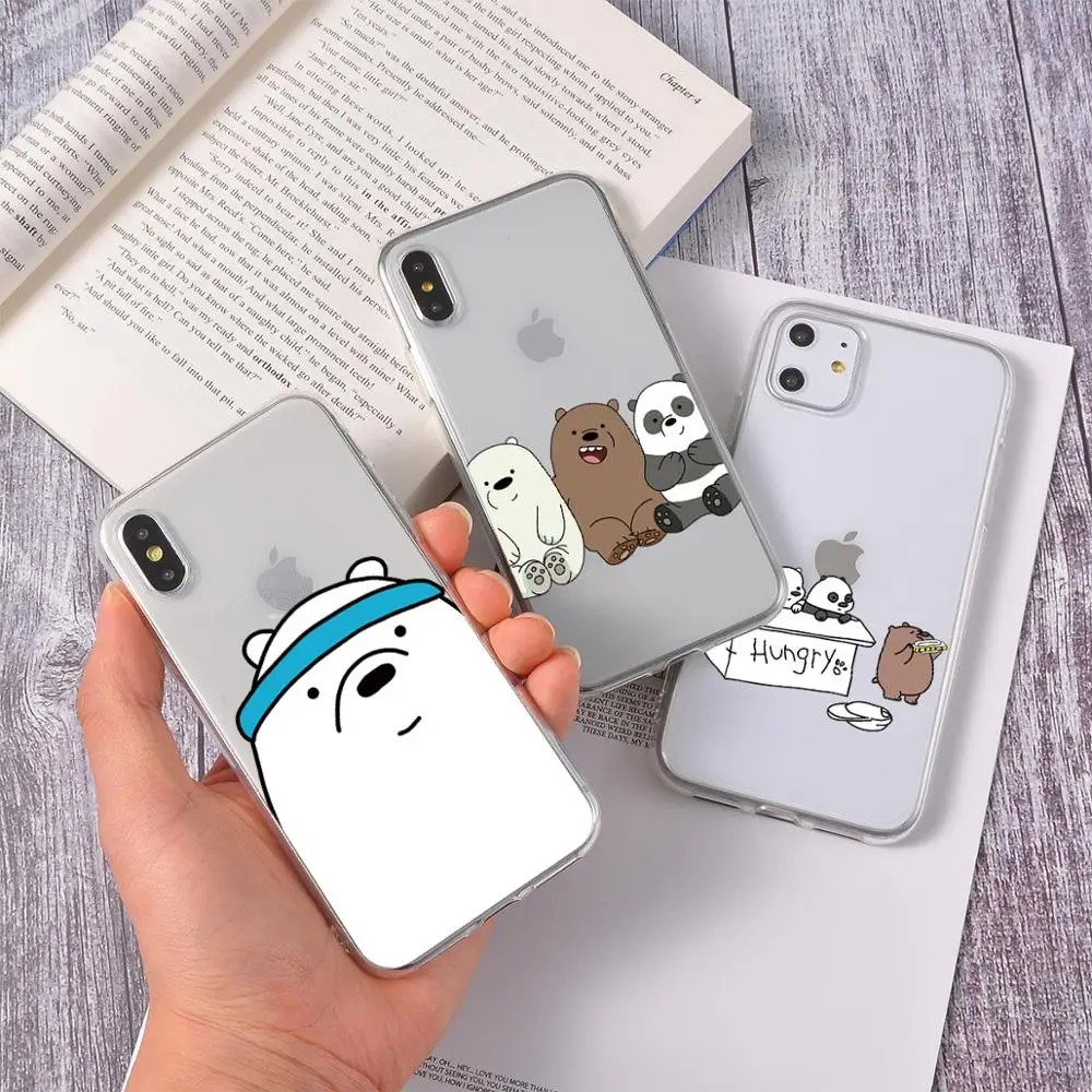 

Cartoon Phone Case For iPhone X Xs Max XR 11 Pro Max Funny Bear Cartoon Pattern Cases For iPhone 8 7 6 6S Plus Soft TPU Cover