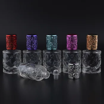 

1pc 10ml Roll On Glass Bottles Roller Ball For Essential Oil Transparent Empty Spray Portable Refillable Perfume Sample TN