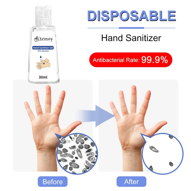 30 мл дорожный портативный безводный дезинфицирующее средство для рук