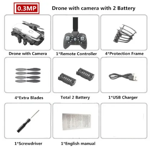 With retail box Мини Радиоуправляемый Дрон с камерой HD складной вертолет 0.3MP фиксированная высота маленький пульт дистанционного управления квадрокоптером Карманный Дрон Лучший подарок игрушки - Цвет: With retail box