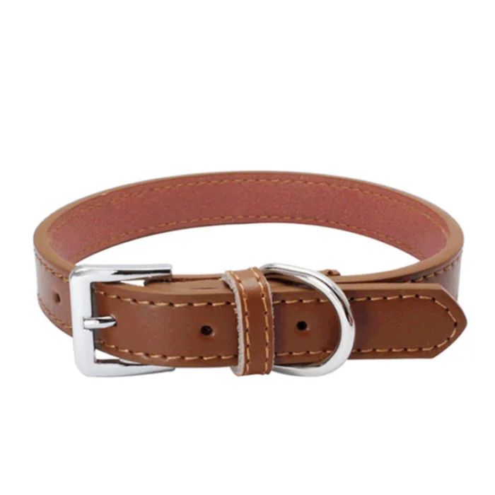New Padded Synthetic Leather Dog Collar Heavy Duty Pet Collars for Large Medium Dogs NE
