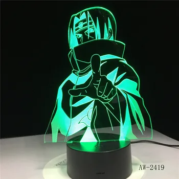 

Hot Lamp Naruto 3D Japanese Manga Figures Led Light Multicolor Acrylic Touch Button luminária Birthday Decorations 2419