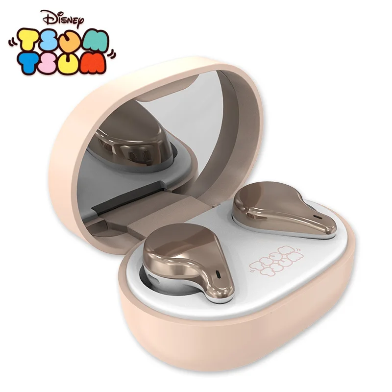 New Arrival Disney Certified TSUM True Wireless Stereo Earphones Bluetooth V5.0 with Girl Makeup Mirror as Girlfriend Gift