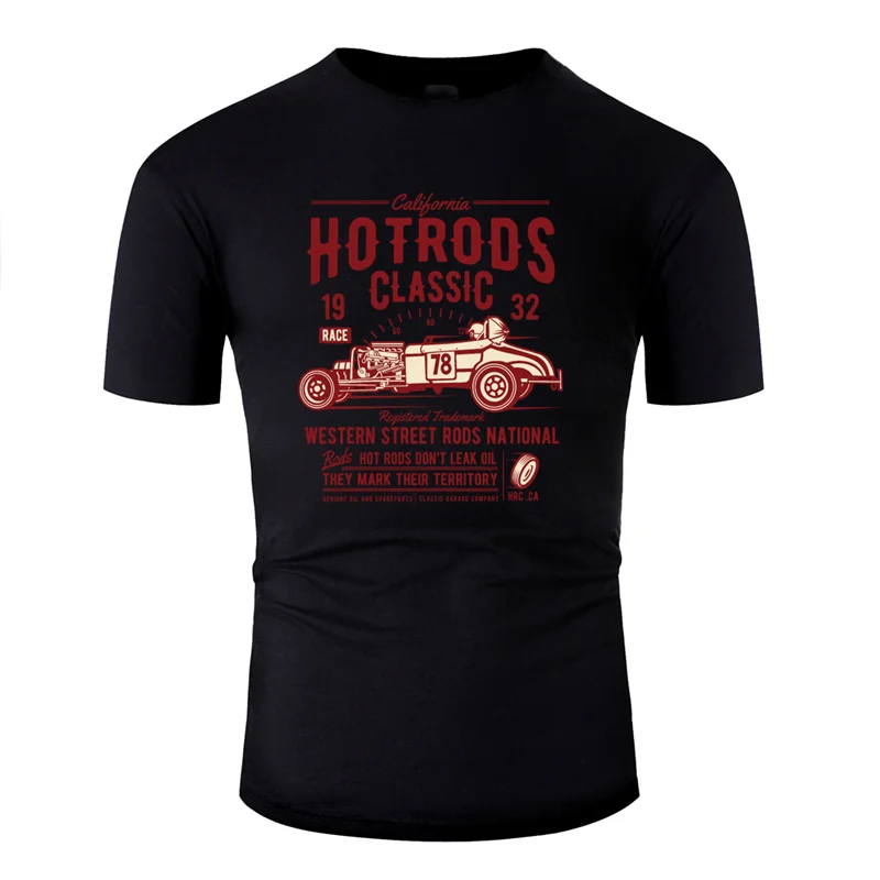 Новая модная Классическая футболка с комическим принтом hot rods, коллекция, одежда для мужчин, футболка с защитой от морщин в стиле Харадзюку