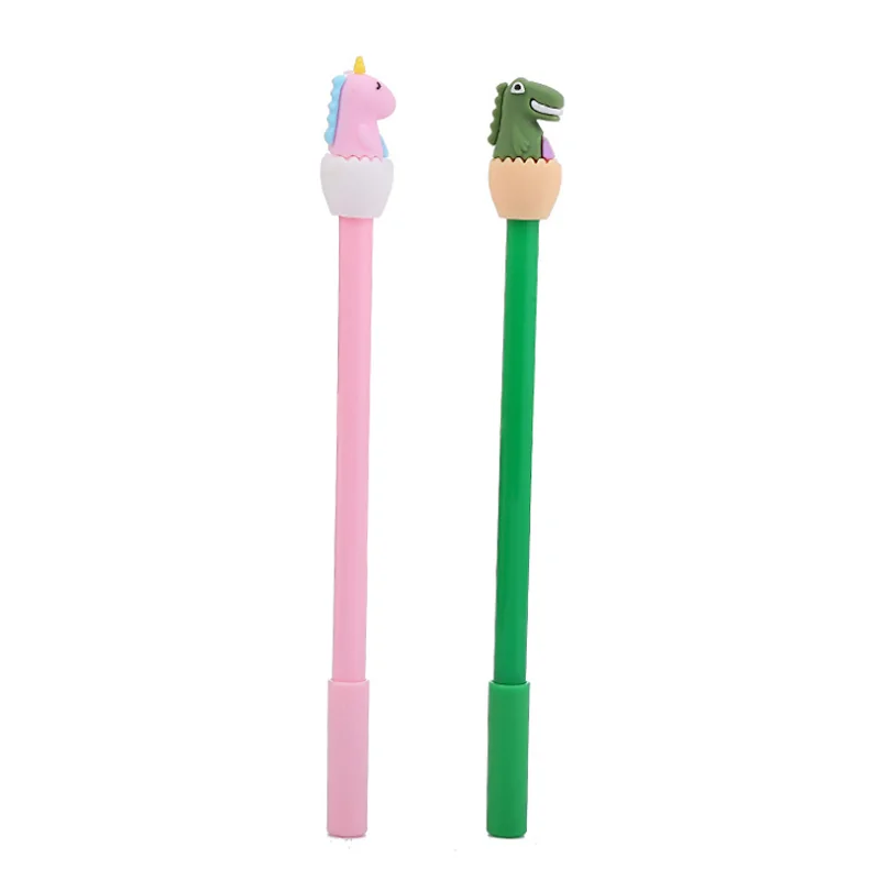 

2pc Cartoon Dinosaur Unicorn Gel Pen Kawaii Stationery Creative Writing Black Exam Signature Marker Office School Supplies